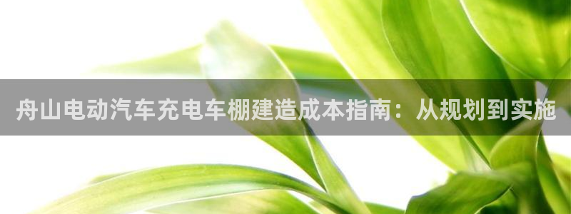 谁知道正规的威廉希尔：舟山电动汽车充电车棚建造成本指南：从规划到实施