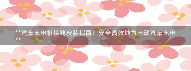 williamhill威廉希尔官网简介：**汽车充电桩接线安装指南：安全高效地为电动汽车充电
**